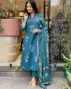 Printed Kurti Pant with Dupatta Set